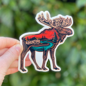 Adventure Moose Sticker